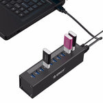 ORICO A3H10 アルミニウム製高速10ポート USB 3.0 HUB 電源アダプター付き ノートパソコン用、10ポート（シルバー）、10ポート（ブラック）