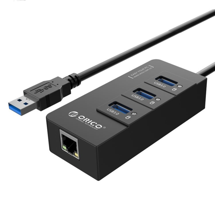 ORICO HR01-U3 ABS製 3ポート USB3.0 HUB スプリッター 外付けRJ45ギガビットイーサネットネットワークカード 5Gbps ノートパソコン/デスクトップ/ウルトラブック対応
