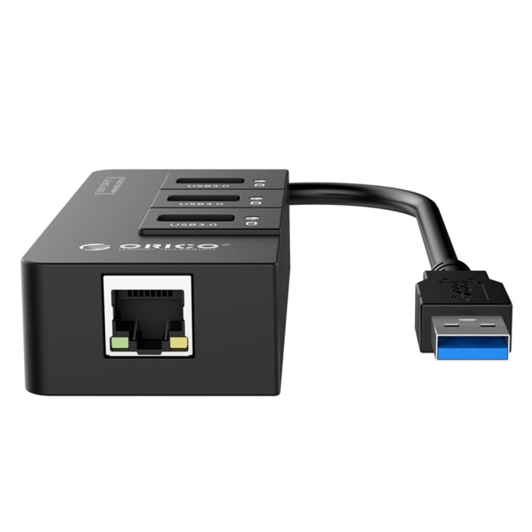 ORICO HR01-U3 ABS製 3ポート USB3.0 HUB スプリッター 外付けRJ45ギガビットイーサネットネットワークカード 5Gbps ノートパソコン/デスクトップ/ウルトラブック対応