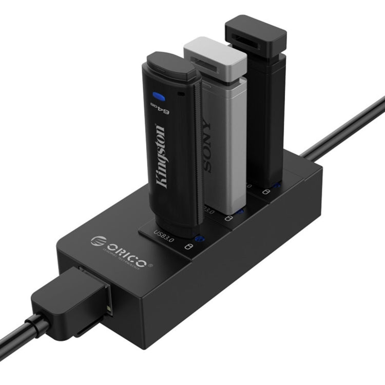 ORICO HR01-U3 ABS製 3ポート USB3.0 HUB スプリッター 外付けRJ45ギガビットイーサネットネットワークカード 5Gbps ノートパソコン/デスクトップ/ウルトラブック対応