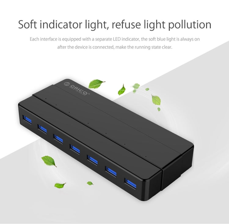 ORICO H7928-U3 ABS素材 デスクトップ用7ポート USB 3.0 HUB 1mケーブル付き、USB 3.0