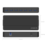 ORICO H7928-U3 ABS素材 デスクトップ用7ポート USB 3.0 HUB 1mケーブル付き、USB 3.0