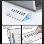 ORICO M3U7 アルミ合金製 7ポート USB 3.2 Gen1 5Gbps HUB 1mケーブル付き、M3U7 1m