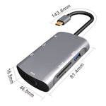 V217E 7イン1 Type C / USB-C to PD + HDMI + VGA + USB3.0 + UB2.0 + SD / TF 多機能 Type-C / USB-C ハブドッキングステーション、PD+HDMI+VGA+USB3.0+UB2.0+SD / TF
