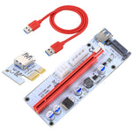 PCE164P-N06 VER008S USB 3.0 PCI-E Express 1x to 16x PCI-E エクステンダーライザーカードアダプター 15ピン SATA電源 6ピン + 4ピン電源ポート 60cm USBケーブル付き、VER008S レッド