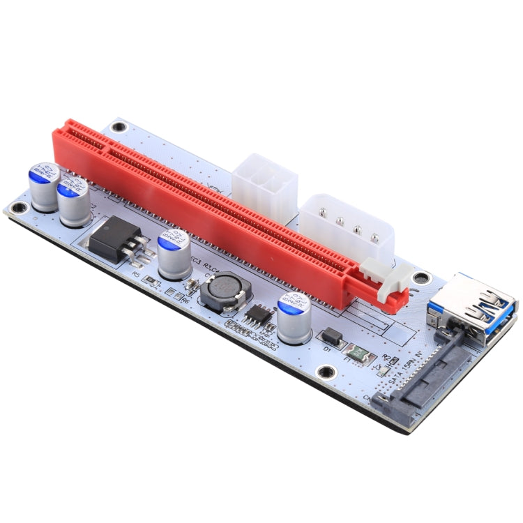 PCE164P-N06 VER008S USB 3.0 PCI-E Express 1x to 16x PCI-E エクステンダーライザーカードアダプター 15ピン SATA電源 6ピン + 4ピン電源ポート 60cm USBケーブル付き、VER008S レッド