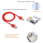 PCE164P-N06 VER008S USB 3.0 PCI-E Express 1x to 16x PCI-E エクステンダーライザーカードアダプター 15ピン SATA電源 6ピン + 4ピン電源ポート 60cm USBケーブル付き、VER008S レッド