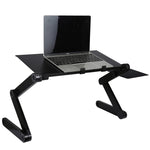 ノートパソコン／ノートブック用ダブルCPUファン＆マウスパッド付きポータブル360度調整可能折りたたみ式アルミ合金デスクスタンド、デスクサイズ：480mm x 260mm、480 x 260mm