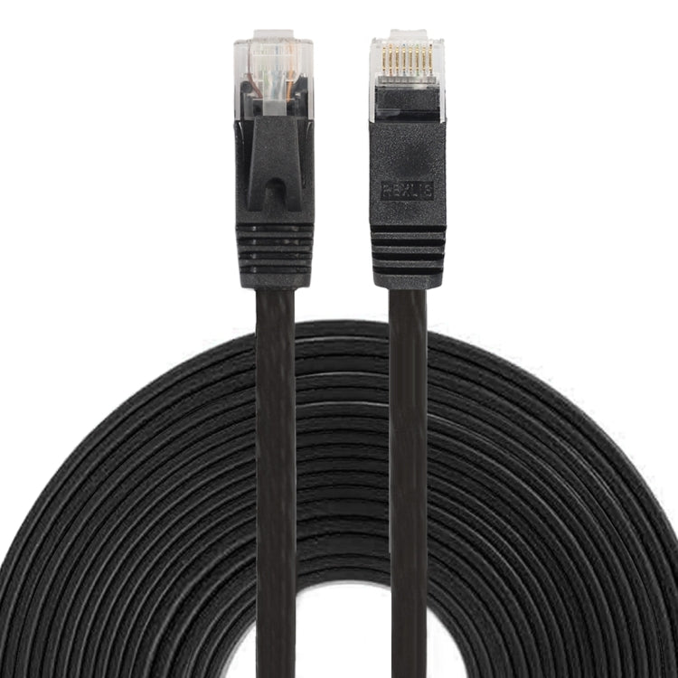 10m CAT6 超薄型フラットイーサネットネットワークLANケーブル、パッチリード RJ45、長さ: 10m