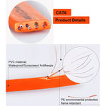 10m CAT6 超薄型フラットイーサネットネットワークLANケーブル、パッチリード RJ45、長さ: 10m