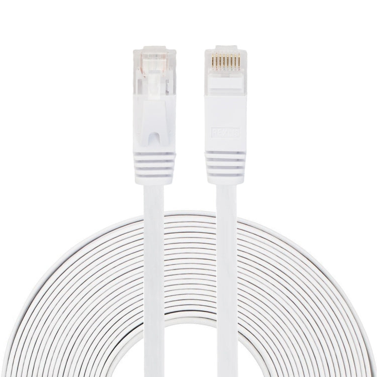 10m CAT6 超薄型フラットイーサネットネットワークLANケーブル、パッチリード RJ45、長さ: 10m
