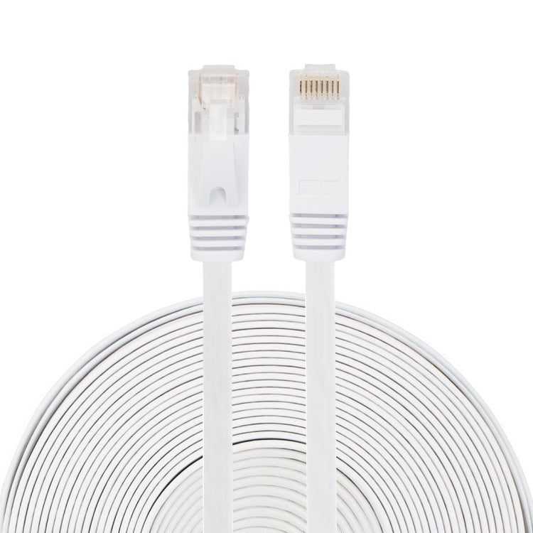 15m CAT6 超薄型フラットイーサネットネットワークLANケーブル、パッチリード RJ45、長さ：15m