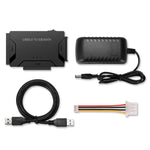 USB 3.0 to SATA / IDE ハードディスクドライブコンバーターアダプターケーブル 2.5インチ / 3.5インチ SATA IDE HDD用、ケーブル長: 1m、US160