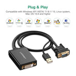 UGREEN MM119 1080P フルHD VGA to DVI (24+1) オス to メス アダプターケーブル コンピューター、PC、ノートパソコン、HDTV、プロジェクター、DVD グラフィックカード対応 VGA / DVI 対応機器用、ケーブル長さ: 50cm