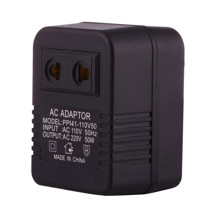 110Vから220V 50W AC電源ソケットアダプター、EU/USプラグからUSプラグへ、110Vから220V 50W