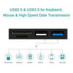 ROCKETEK RT-SGO727 USB 3.0 + USB 2.0 + マイクロUSBインターフェースハブ Microsoft Surface Go用、2つのTFカード & SDカードスロット付き、RT-SGO727
