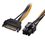 20cm SATA 15ピンから6ピン PCI Express グラフィックスビデオカード SATA電源ケーブル、SATA 15ピンから6ピンメス