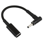 PD 100W 18.5-20V 3.0 x 1.0mm エルボーからUSB-C / タイプCアダプター ナイロン編組ケーブル、3.0 x 1.0mm