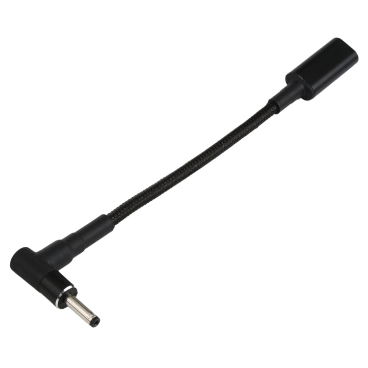 PD 100W 18.5-20V 3.0 x 1.0mm エルボーからUSB-C / タイプCアダプター ナイロン編組ケーブル、3.0 x 1.0mm