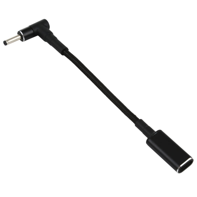 PD 100W 18.5-20V 3.0 x 1.0mm エルボーからUSB-C / タイプCアダプター ナイロン編組ケーブル、3.0 x 1.0mm