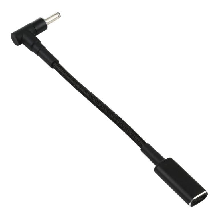 PD 100W 18.5-20V 4.0 x 1.35mm エルボーからUSB-C / タイプCアダプター ナイロン編組ケーブル、4.0 x 1.35mm
