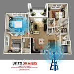 AN-1001 5dBi/25dBi 室内 HDTVアンテナ 両面シール付き、VHF170-230/UHF470-862MHz、AN-1001