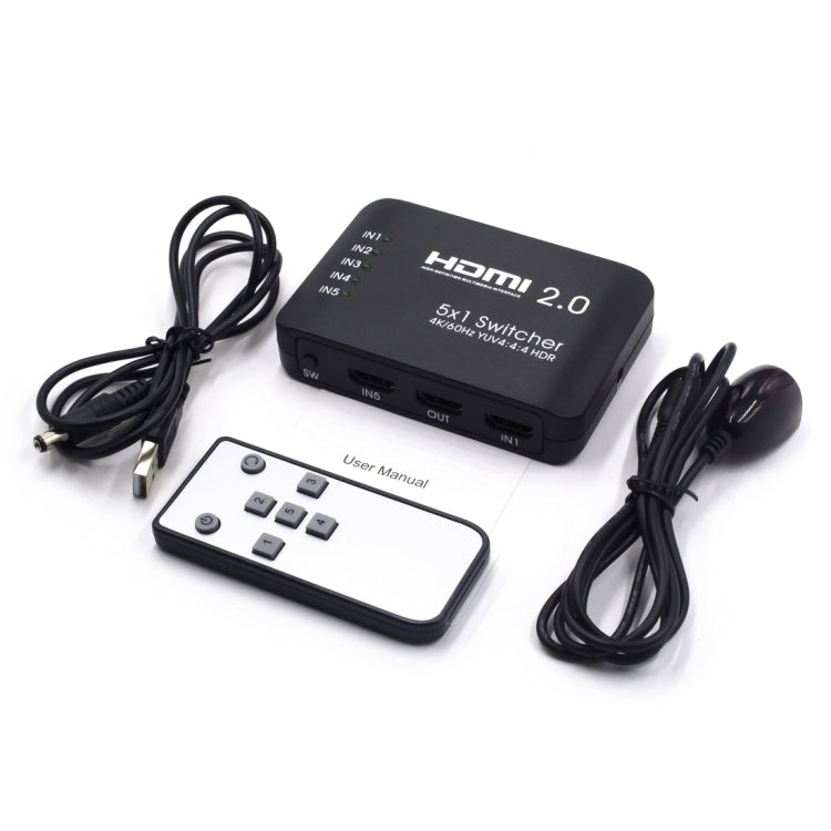 AYS-51V20 HDMI 2.0 5x1 4KウルトラHDスイッチスプリッター、5x1 4K