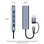 BYL-2208TU 5-in-2 USB + USB-C / タイプC to USB 多機能ドッキングステーション HUBアダプター、BYL-2208