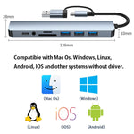 BYL-2218TU 8-in-1 USB + USB-C / タイプC to USB 多機能ドッキングステーション HUBアダプター、BYL-2218TU