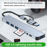 BYL-2218TU 8-in-1 USB + USB-C / タイプC to USB 多機能ドッキングステーション HUBアダプター、BYL-2218TU