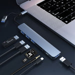BYL-2218TU 8-in-1 USB + USB-C / タイプC to USB 多機能ドッキングステーション HUBアダプター、BYL-2218TU