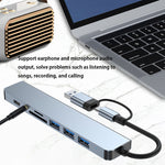 BYL-2218TU 8-in-1 USB + USB-C / タイプC to USB 多機能ドッキングステーション HUBアダプター、BYL-2218TU