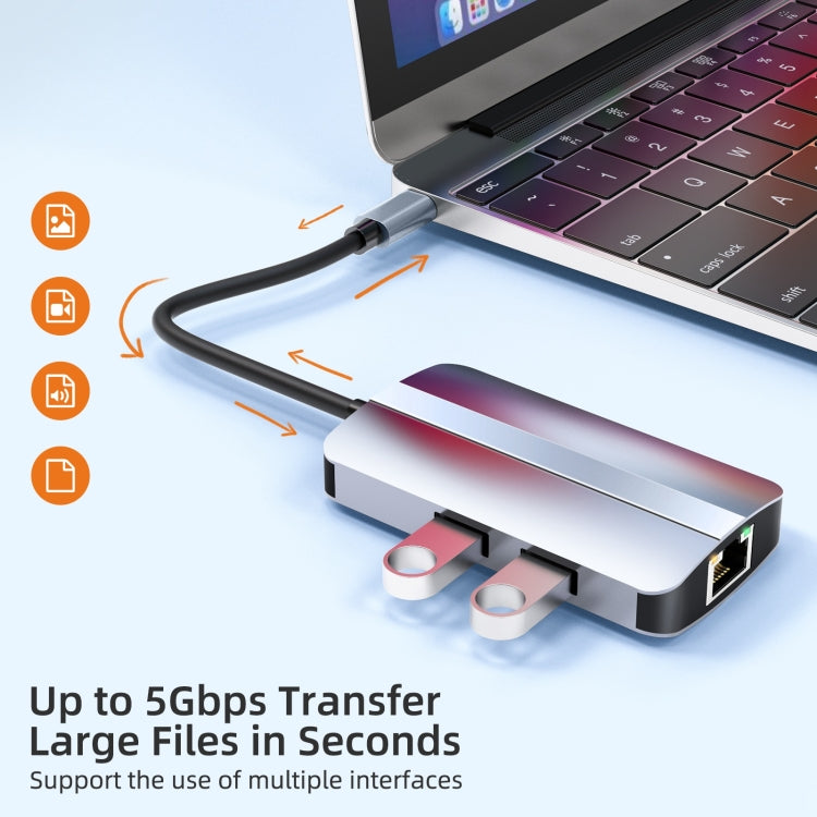 BYL-2203 6-in-1 USB-C / Type-C から USB 多機能ドッキングステーション HUBアダプター、BYL-2203