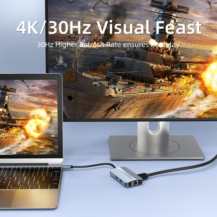 BYL-2203 6-in-1 USB-C / Type-C から USB 多機能ドッキングステーション HUBアダプター、BYL-2203