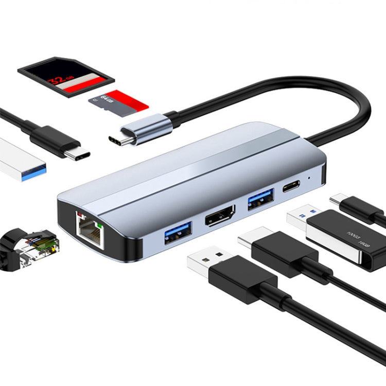 BYL-2206 9-in-1 USB-C / Type-C から USB 多機能ドッキングステーション HUBアダプター、BYL-2206