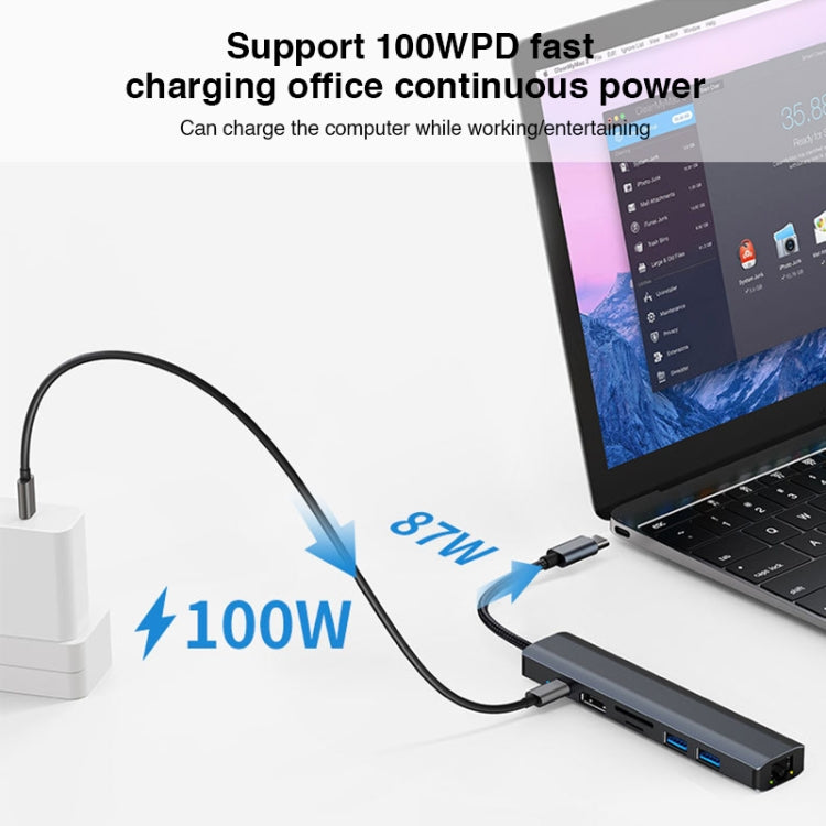 BYL-2303 7-in-1 USB-C / Type-C から USB 多機能ドッキングステーション HUBアダプター、BYL-2303