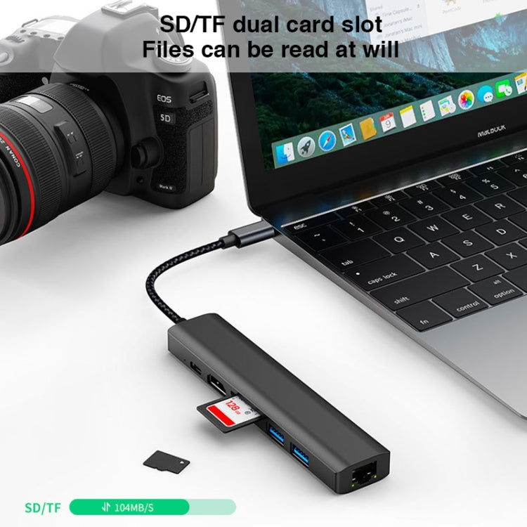 BYL-2303 7-in-1 USB-C / Type-C から USB 多機能ドッキングステーション HUBアダプター、BYL-2303