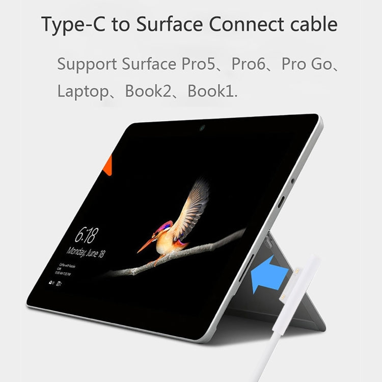 Surface Pro 7 / 6 / 5用 USB-C / Type-Cオスインターフェース 電源アダプターチャージャーケーブル Microsoft Surface Pro 7 / 6 / 5 / 4 / 3 / Microsoft Surface Go対応、Type-CからMicrosoft Surfaceへ