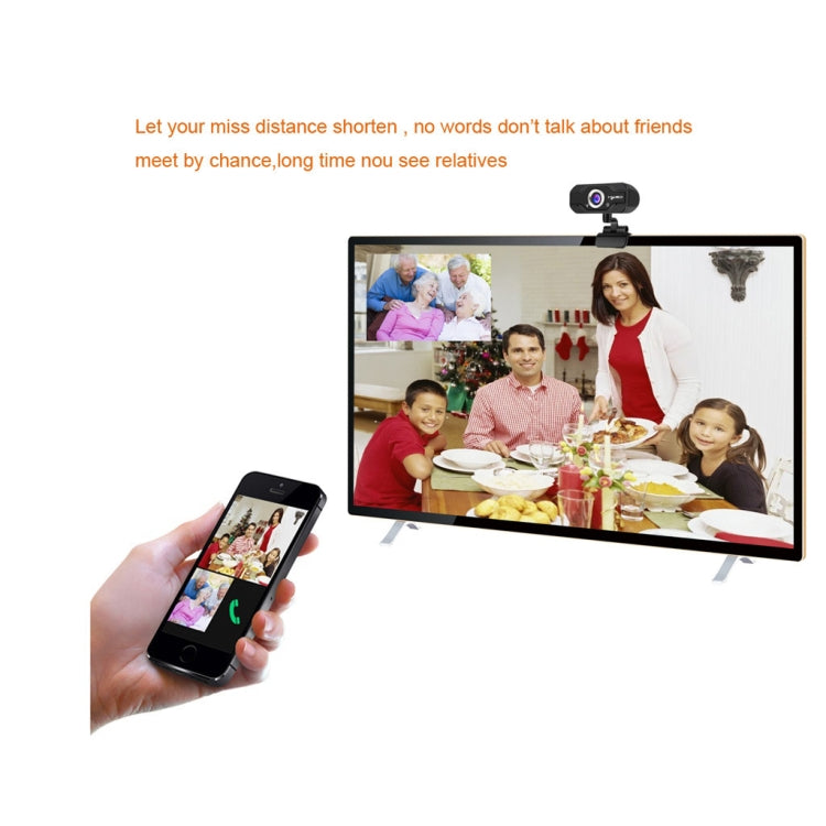 HXSJ S50 30fps 100メガピクセル 720P HD デスクトップ／ノートパソコン／スマートテレビ用ウェブカメラ、10m音響吸収マイク付き、ケーブル長：1.4m、S50