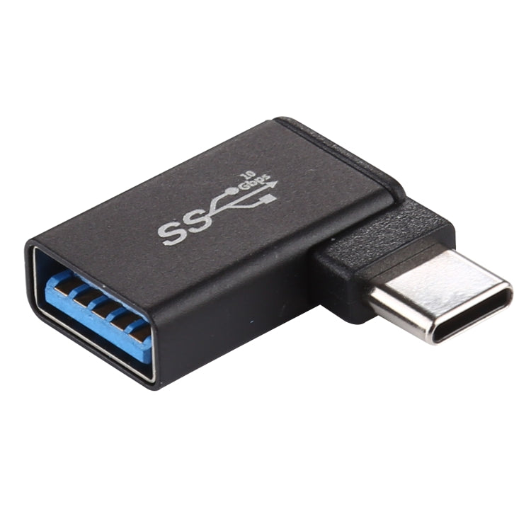Type-C / USB-CオスからUSB 3.2メス 90度エルボーヘッド アルミ合金アダプター、Type-CオスからUSB 3.2メスへ