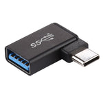Type-C / USB-CオスからUSB 3.2メス 90度エルボーヘッド アルミ合金アダプター、Type-CオスからUSB 3.2メスへ