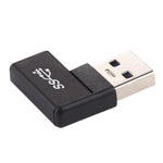 Type-C / USB-CメスからUSB 3.0オス 90度エルボーヘッド アルミ合金アダプター、Type-CメスからUSB 3.0オスへ