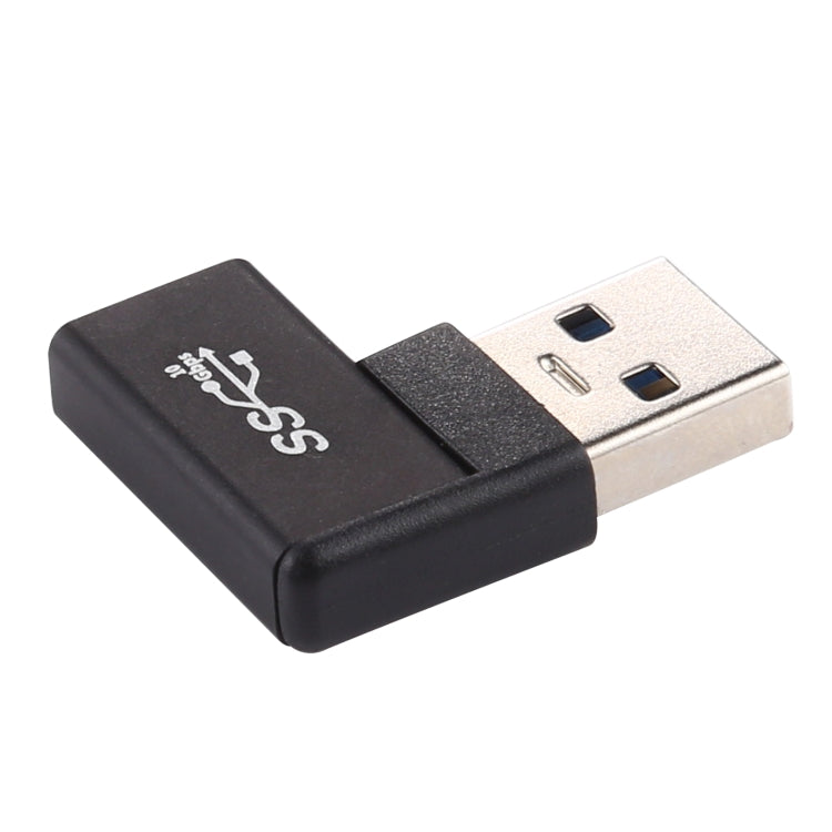 Type-C / USB-CメスからUSB 3.0オス 90度エルボーヘッド アルミ合金アダプター、Type-CメスからUSB 3.0オスへ