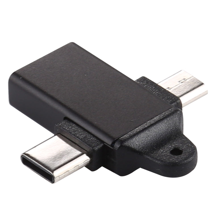 USB 3.0メスからType-C / USB-Cオス + マイクロオス アルミ合金アダプター、USB 3.0メスからType-Cオス + マイクロオスへ