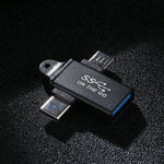 USB 3.0メスからType-C / USB-Cオス + マイクロオス アルミ合金アダプター、USB 3.0メスからType-Cオス + マイクロオスへ