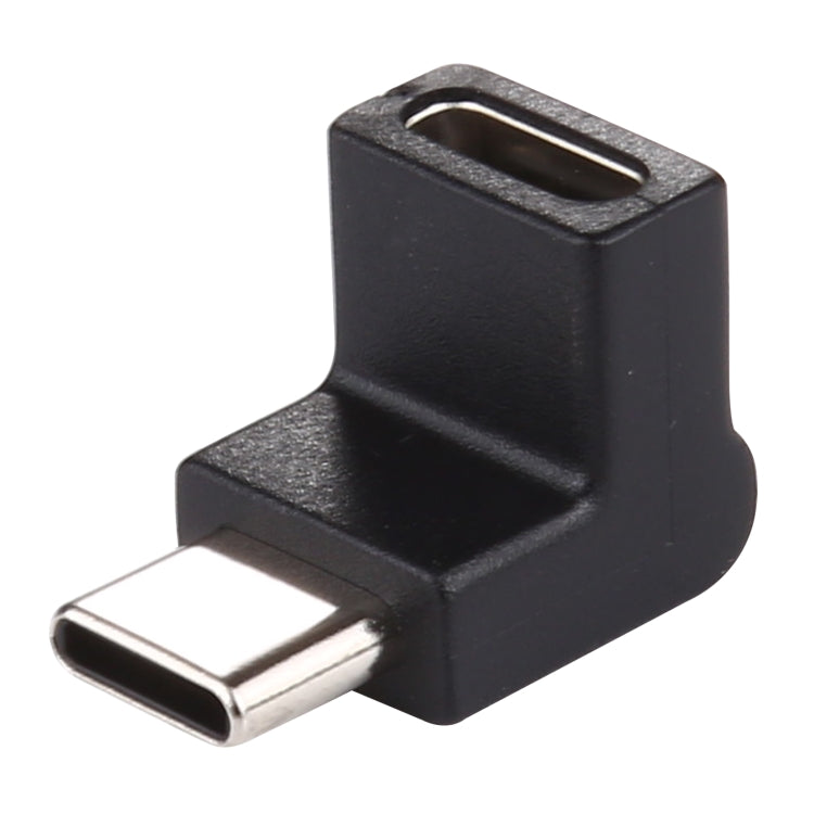 Type-C / USB-CオスからType-C / USB-Cメス 90度エルボーヘッド アルミ合金アダプター、Type-CオスからType-Cメスへ