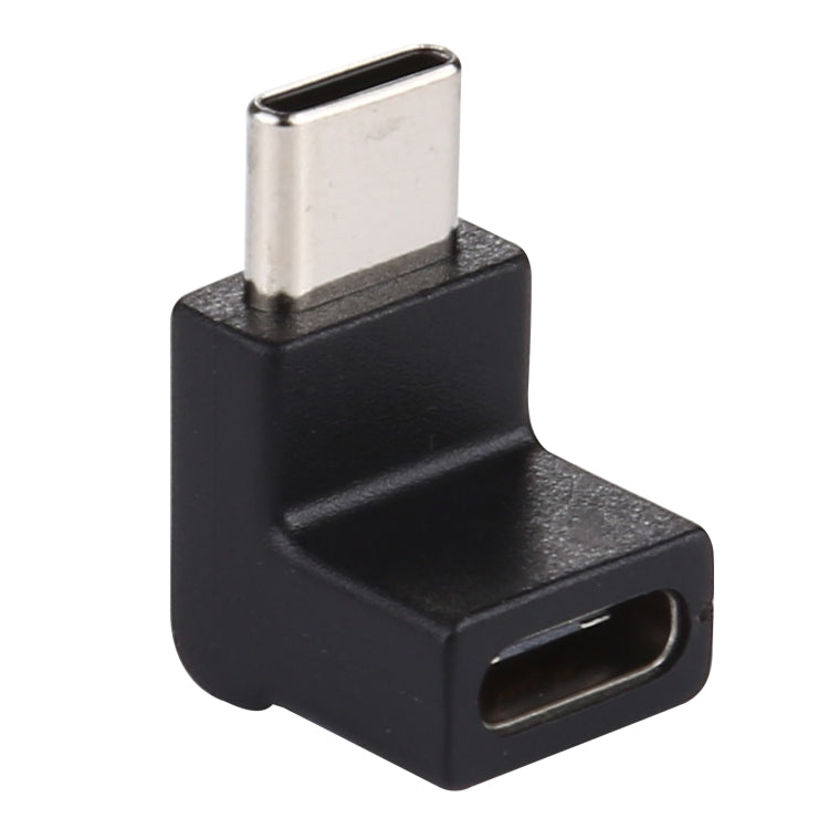 Type-C / USB-CオスからType-C / USB-Cメス 90度エルボーヘッド アルミ合金アダプター、Type-CオスからType-Cメスへ