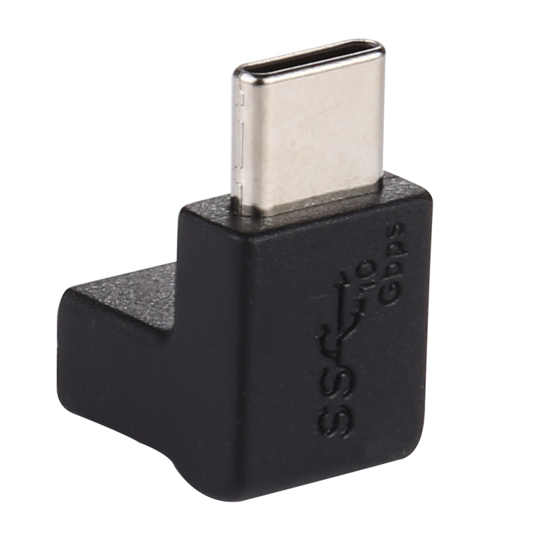 Type-C / USB-CオスからType-C / USB-Cメス 90度エルボーヘッド アルミ合金アダプター、Type-CオスからType-Cメスへ