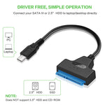 USB-C / Type-C 3.1 オスから SATA（15ピン＋7ピン）HDDデータ変換ケーブル、長さ：20cm、Type-C から SATA