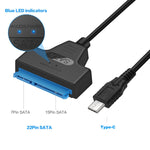 USB-C / Type-C 3.1 オスから SATA（15ピン＋7ピン）HDDデータ変換ケーブル、長さ：20cm、Type-C から SATA